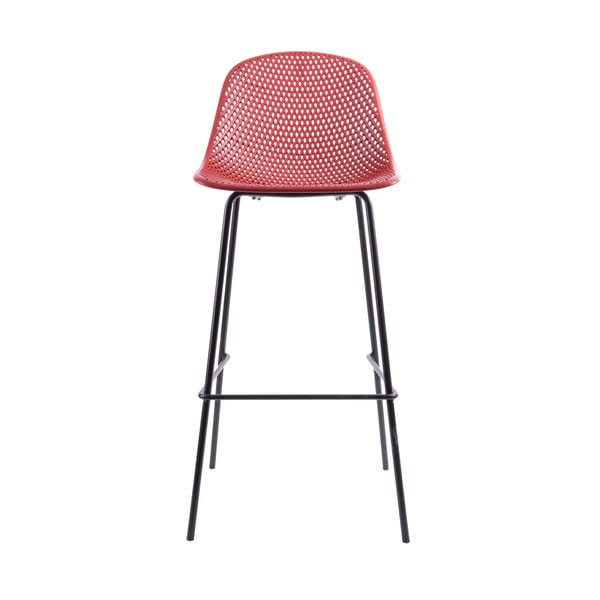Červená barová stolička Leitmotiv Diamond Mesh