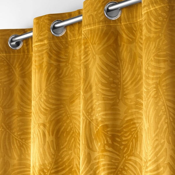 Žltý zamatový záves 140x240 cm Analia – douceur d'intérieur-image-1