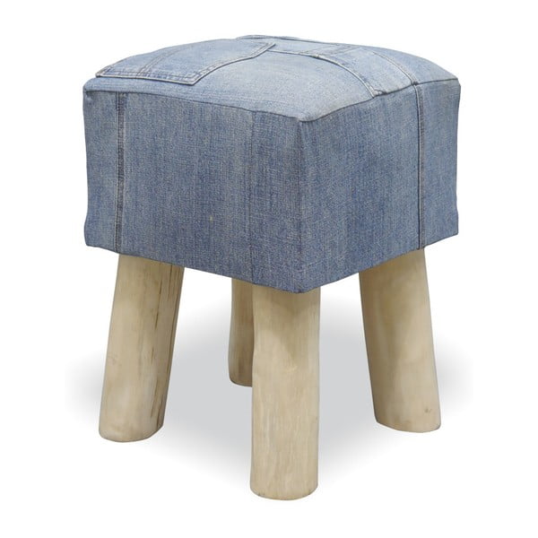 Stolička z teakového dreva Bluebone Denim, 31 x 46 cm
