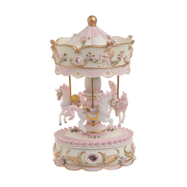 Vianočná hrajúca a pohyblivá dekorácia v tvare kolotoča InArt Nina