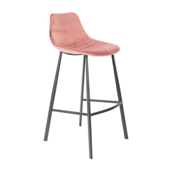 Sada 2 ružových barových stoličiek so zamatovým poťahom Dutchbone, výška 106 cm