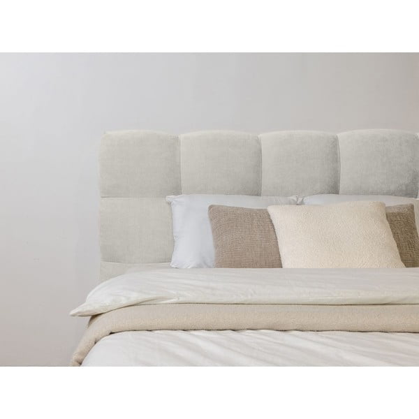 Svetlosivá čalúnená dvojlôžková posteľ s roštom 160x200 cm Kumo – Bobochic Paris-image-4