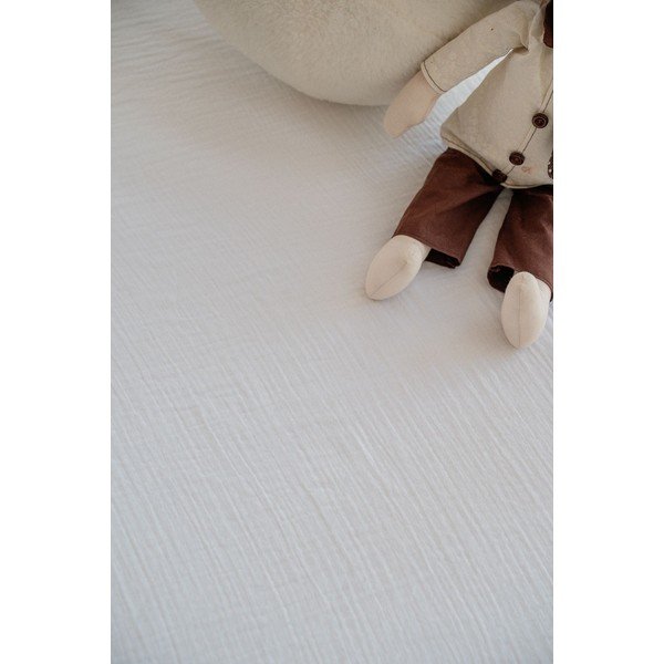 Biele napínacie mušelínové detské prestieradlo do postieľky 60x120 cm Burumcuk – Mijolnir-image-4