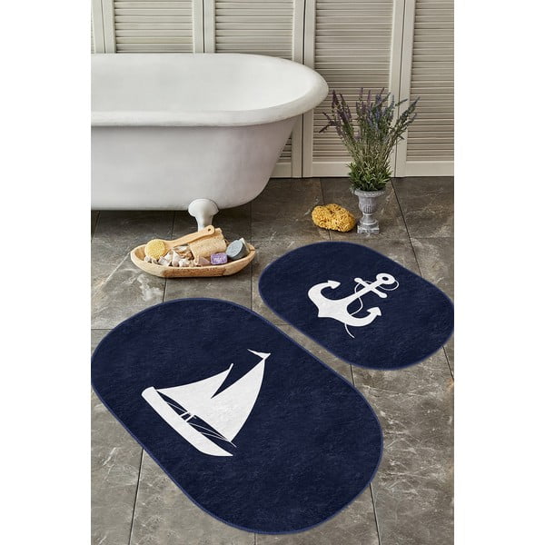 Modré kúpeľňové predložky v súprave 2 ks 60x100 cm – Mila Home-image-3