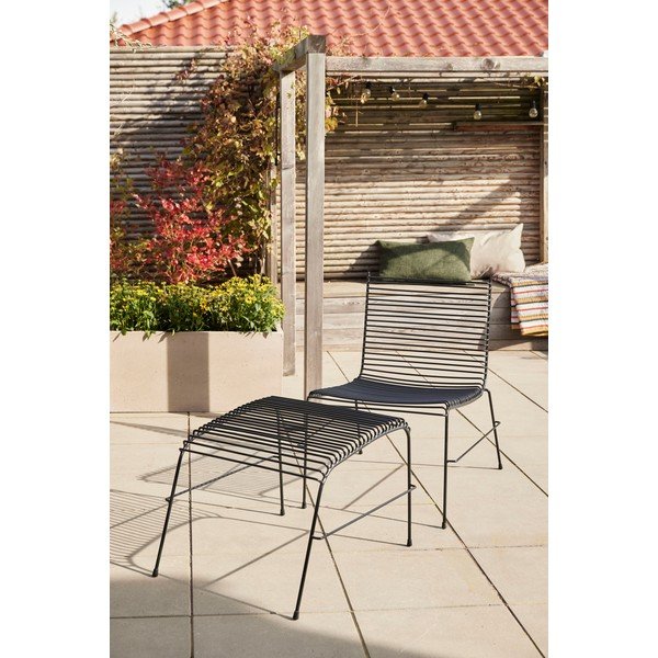 Čierne kovové záhradné kreslo String – Hübsch-image-4