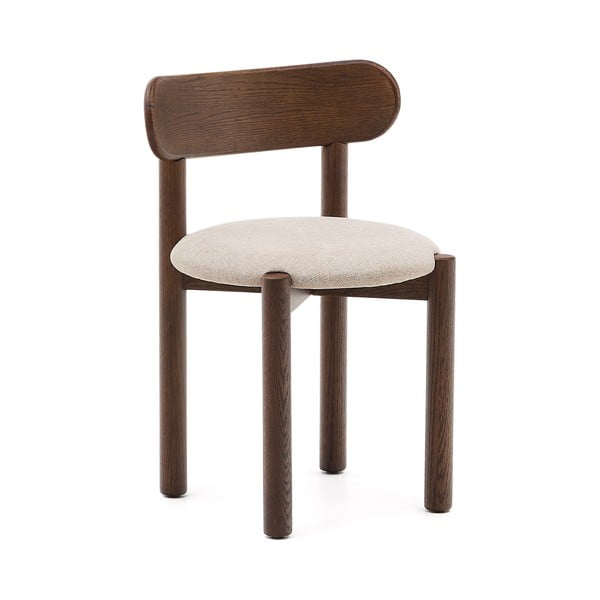 Hnedo-krémové jedálenské stoličky z dubového dreva v súprave 2 ks Nebai – Kave Home