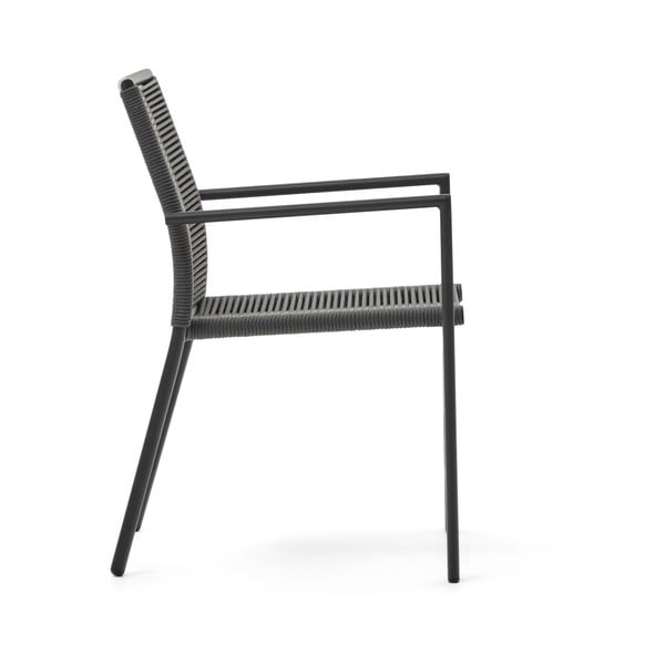 Tmavosivá kovová záhradná stolička Culip – Kave Home-image-3