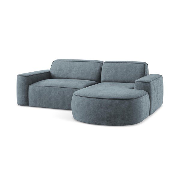 Sivomodrá ženilková rohová pohovka (pravý roh/s leňoškou) Omao – Makamii-image-4