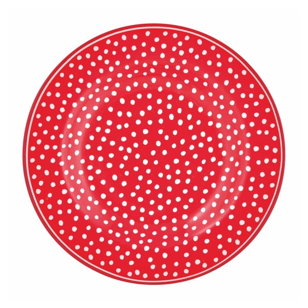 Červený bodkovaný tanier Green Gate Dot, ⌀ 15 cm