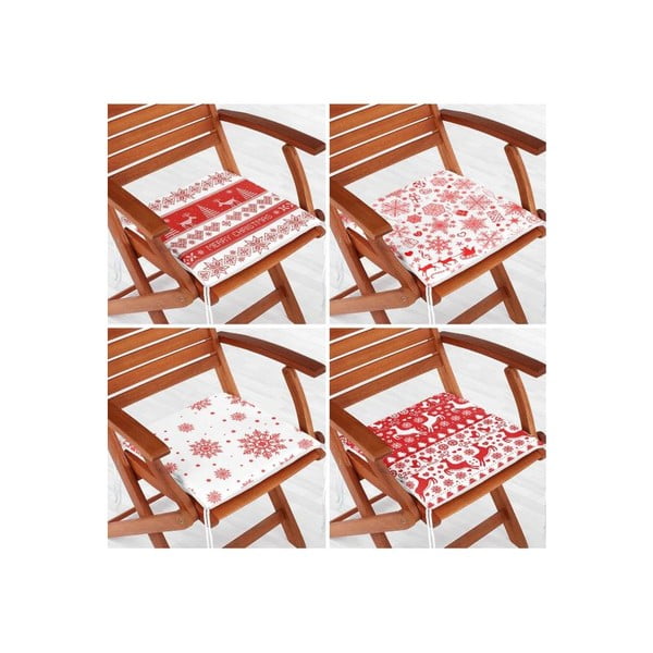 Sedáky v súprave 4 ks s vianočným motívom 40x40 cm Snowflakes – Mila Home-image-1