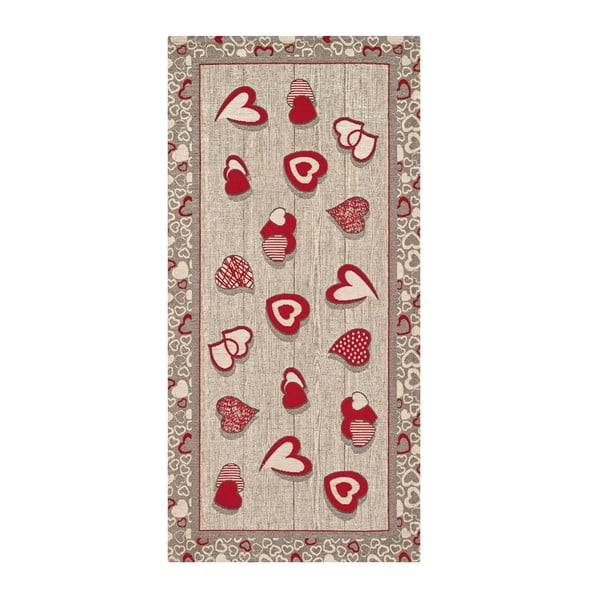 Vysokoodolný kuchynský koberec Webtapetti Lovely Rosso, 55 x 280 cm
