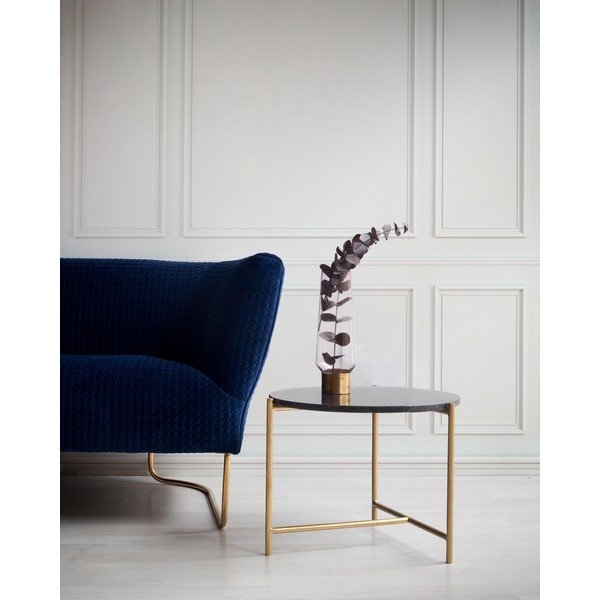 Čierny mramorový okrúhly konferenčný stolík ø 50 cm Morgans – Really Nice Things-image-1