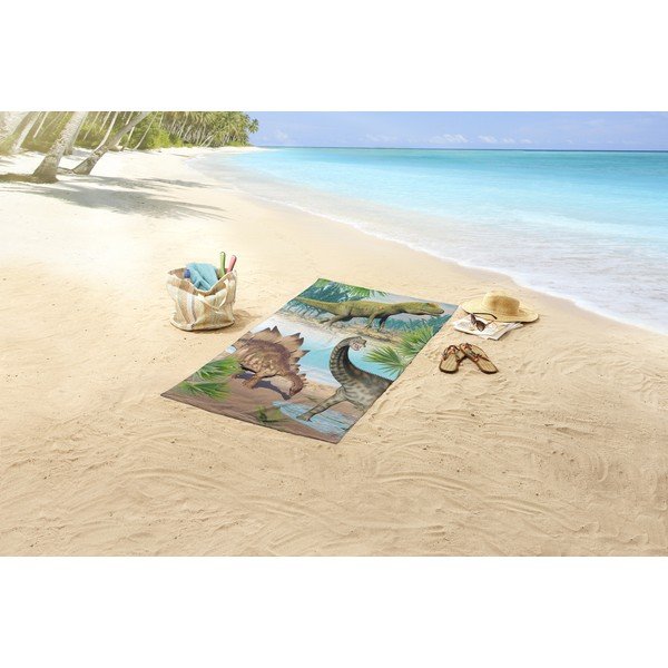 Detská zamatová plážová osuška 75x150 cm Dino – Good Morning-image-1