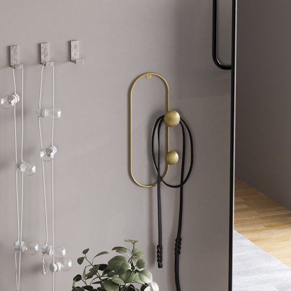 Kovový nástenný vešiak v zlatej farbe Dama – Kalune Design-image-2