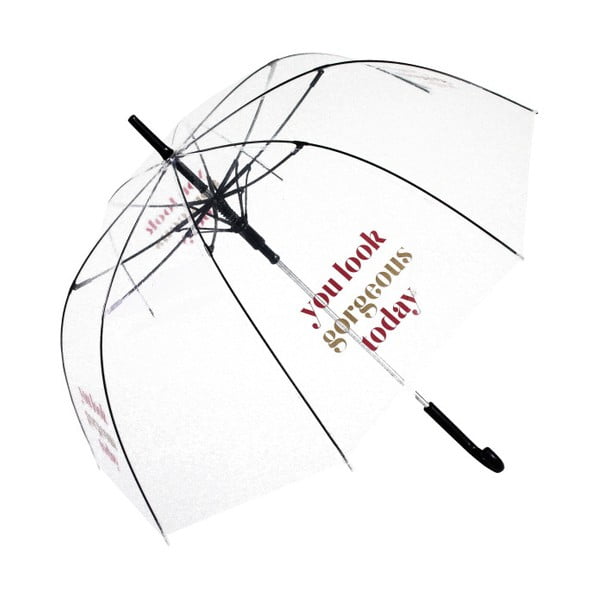 Transparentný tyčový dáždnik Ambiance Birdcage You Look Georgeous Today, ⌀ 100 cm