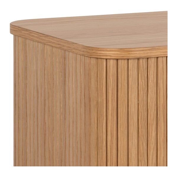 Nízka komoda v dekore duba s posuvnými dverami v prírodnej farbe 160x80 cm Langley – Actona-image-4