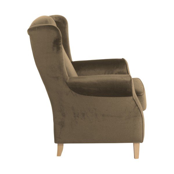 Hnedé kreslo ušiak Max Winzer Lorris Velour Sahara-image-3