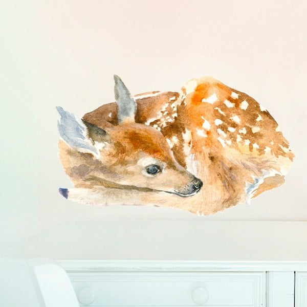 Samolepka na viac použití Sleeping Deer, 40x24 cm