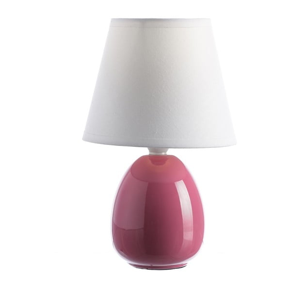 Tmavoružová keramická stolová lampa s textilným tienidlom (výška 25 cm) – Casa Selección