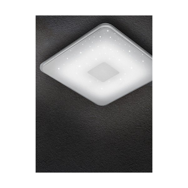 Biele štvorcové stropné LED svietidlo na diaľkové ovládanie Trio Ceiling, 42,5 x 42,5 cm-image-1