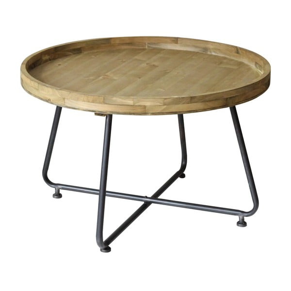 Konferenčný stolík z kovu a dreva borovice Red Cartel, Ø 75 cm
