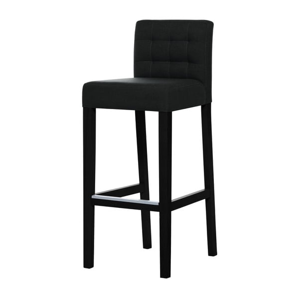 Čierna barová stolička s čiernymi nohami Ted Lapidus Maison Jasmin