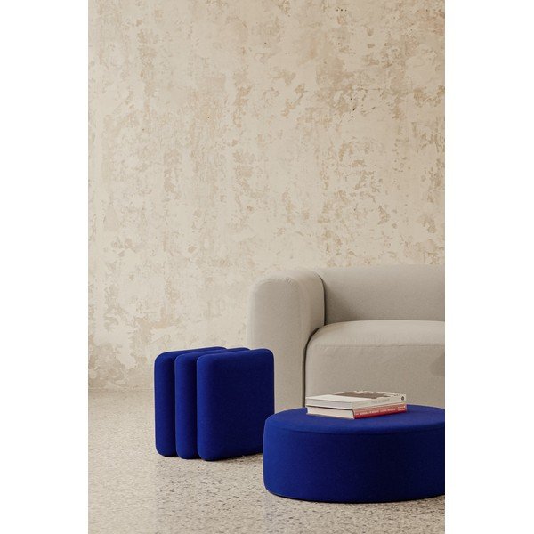 Modrý vlnený taburet Radd – noo.ma-image-2