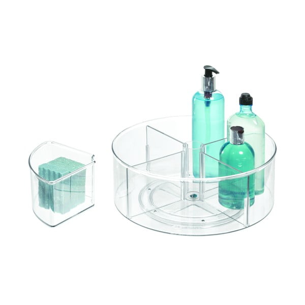 Okrúhly transparentný úložný box iDesign The Home Edit, Ø 29 cm-image-4