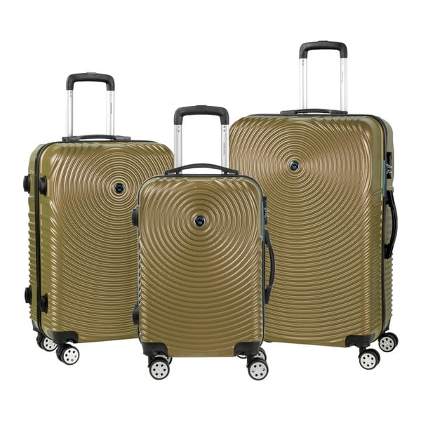 Sada 3 hnedých cestovných kufrov na kolieskach Murano Traveller