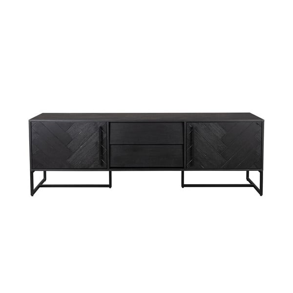 Čierny TV stolík v dekore exotického dreva 180x60 cm Class - Dutchbone