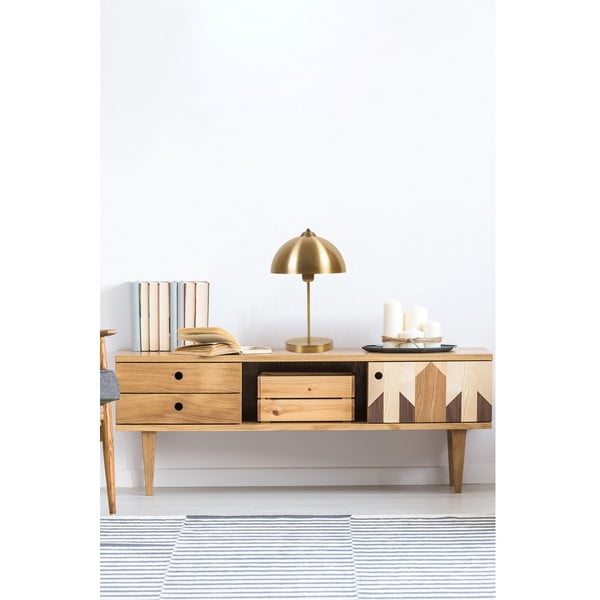 Stolová lampa v zlatej farbe s kovovým tienidlom (výška 40 cm) Lungo – Opviq lights-image-2