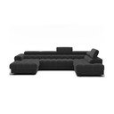 Tmavosivá rozkladacia rohová pohovka z textílie buklé (pravý roh/do tvaru "U") Feraria – ELTAP