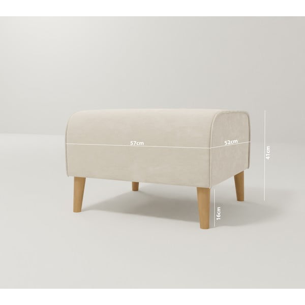 Krémová zamatová podnožka Carole - Ropez-image-3