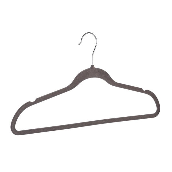 Súprava 5 sivých plastových vešiakov na oblečenie Wenko Flocking-image-2