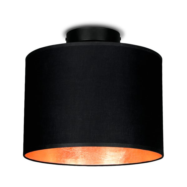 Čierne stropné svietidlo s detailom v medenej farbe Sotto Luce MIKA, Ø 25 cm
