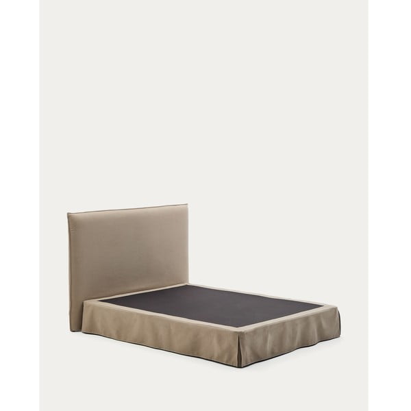 Taupe čalúnená dvojlôžková posteľ 160x200 cm Jaira – Kave Home-image-3