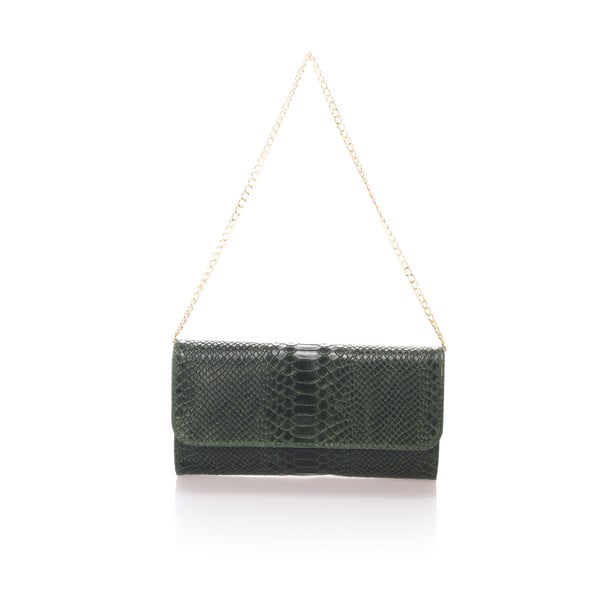 Zelená kožená listová kabelka Giorgio Costa Pythio