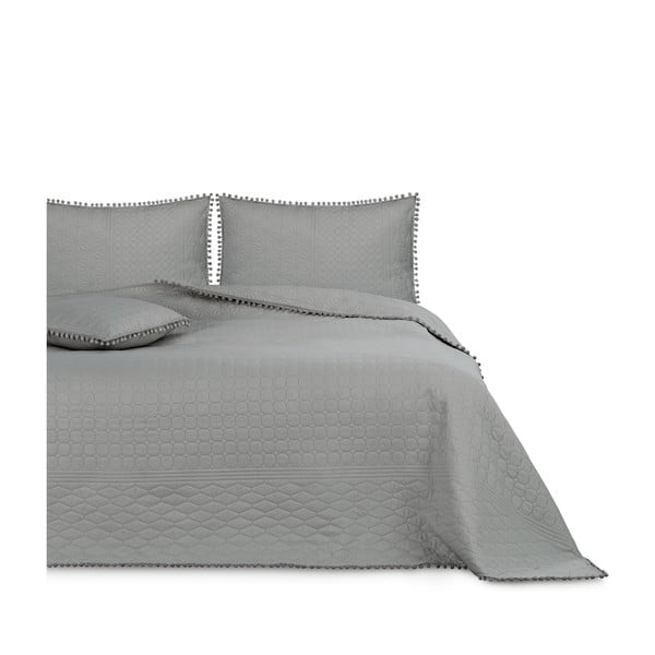 Sivá prikrývka na posteľ AmeliaHome Meadore, 200 x 220 cm