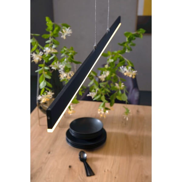 Čierne LED stmievateľné závesné svietidlo Straight – Fischer & Honsel-image-2