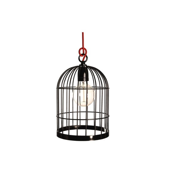 Čierne závesné svietidlo Filament Style Bird Cage