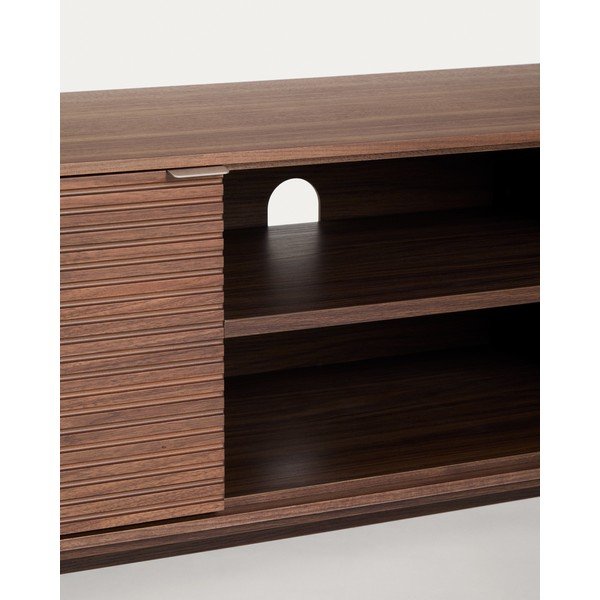 TV stolík v dekore orecha v tmavo prírodnej farbe 150x46x40 cm Norlen – Kave Home-image-2