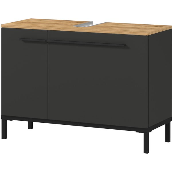 Tmavosivá skrinka pod umývadlo v dekore duba 80x59 cm Yonkers - Germania-image-3