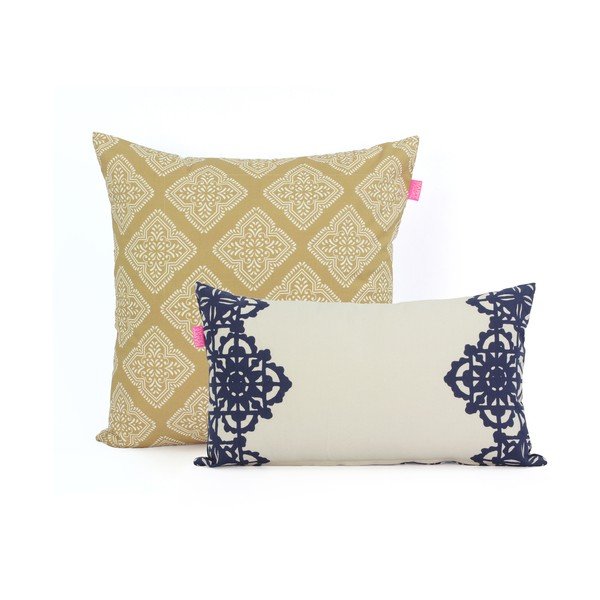 Sada 2 bavlnených obliečok na vankúš Happy Friday Embroidery-image-2