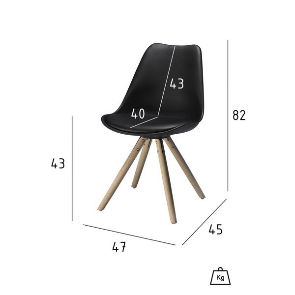 Sada 2 čiernych jedálenských stoličiek Furnhouse Mille-image-1