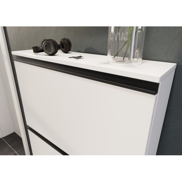 Biela výklopná skrinka na topánky Scarpa - Germania-image-3