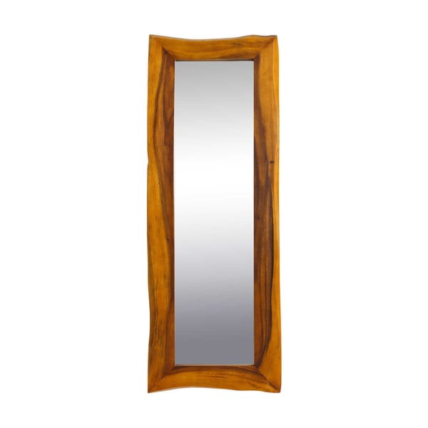 Tmavohnedé nástenné drevené zrkadlo Tropicho, 60 × 160 cm