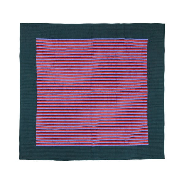 Zeleno-fialový bavlnený prehoz na dvojlôžko 260x260 cm Twist - Hübsch