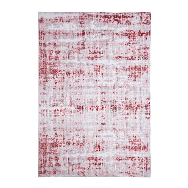 Červeno-sivý koberec Floorita Abstract Grey Burgundy, 80 × 150 cm