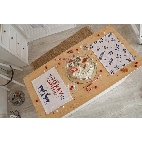 Vianočné látkové prestieranie v súprave 2 ks 45x35 cm Merry Blue Christmas - Butter Kings-image-1