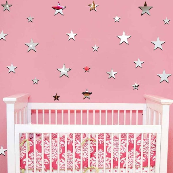 Sada 20 zrkadlových samolepiek Ambiance Stars-image-2